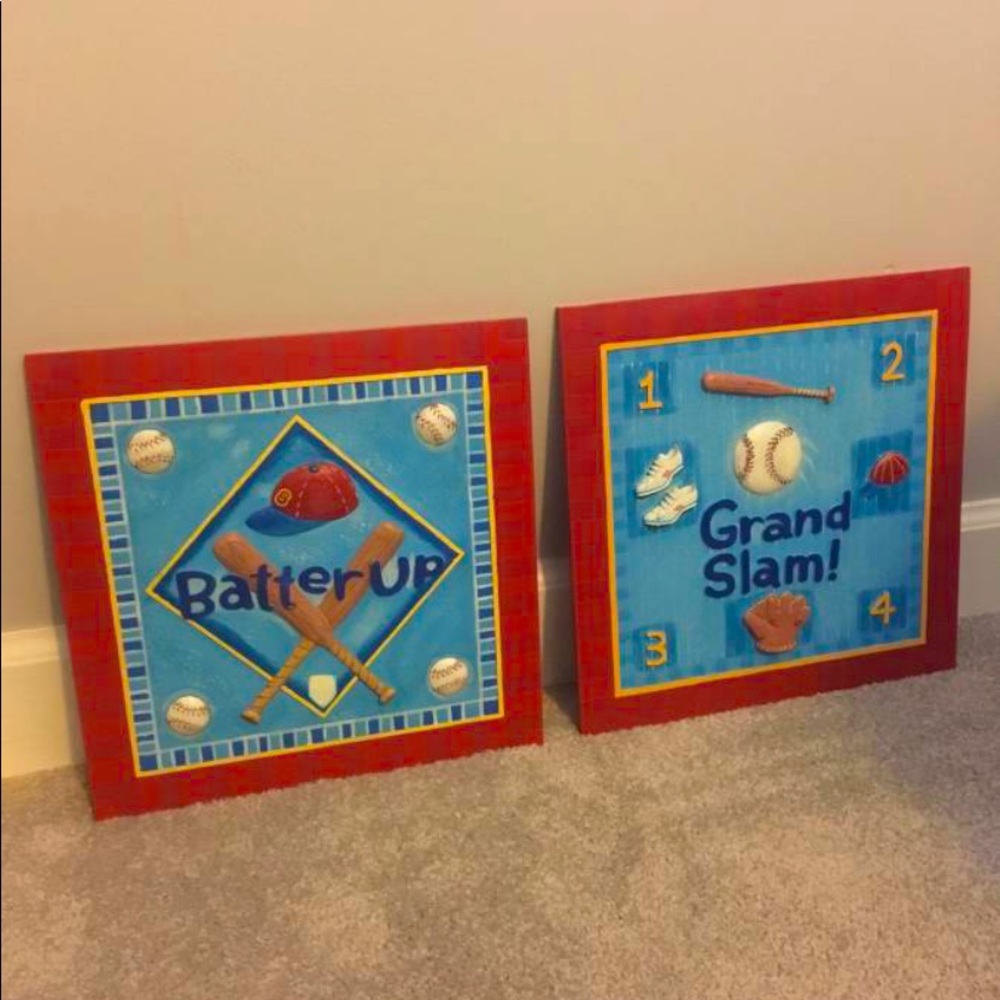 Pottery Barn Baseball wall picture decor